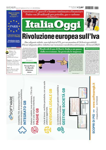 Italia oggi : quotidiano di economia finanza e politica